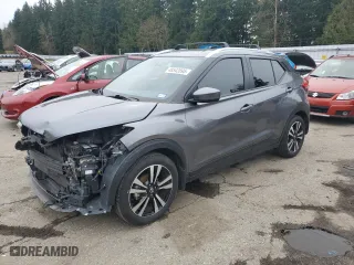 2018 Nissan Kicks SR with VIN 3N1CP5CU1JL527752, listed as a Copart auction lot 48542695 with 56,109 mi miles and Salvage Title. Bid and sale history available at carsss.com. Image 1.
