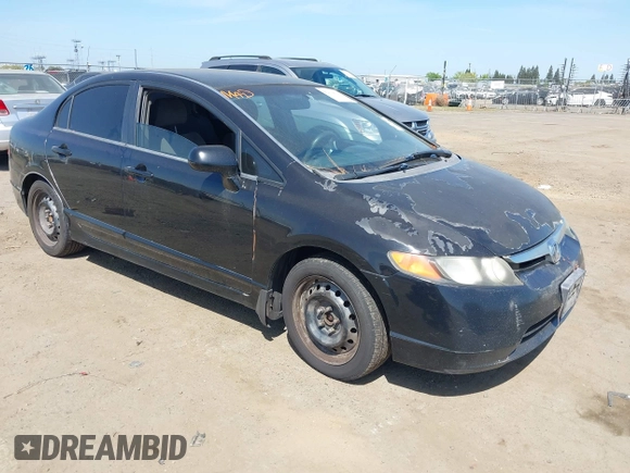 2007 Honda Civic Sdn LX with VIN 1HGFA16507L126952, listed as a IAAI auction lot 42104129 with 182,111 mi miles. Bid and sale history available at carsss.com. Image 1.