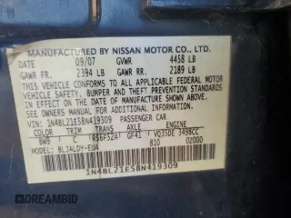 2008 Nissan Altima SE z VIN 1N4BL21E58N419309, wystawiony jako Copart lot #56202215 z przebiegiem 155 868 mil mil oraz Szkoda całkowita • Salvage title. Historia ofert i sprzedaży dostępna na DreamBid. Obrazek 12.
