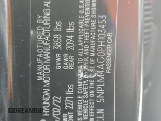 2023 Hyundai Elantra SEL z VIN 5NPLM4AG0PH103453, wystawiony jako Copart lot #53534725 z przebiegiem 19 199 mil mil oraz Tytuł czysty. Historia ofert i sprzedaży dostępna na DreamBid. Obrazek 12.