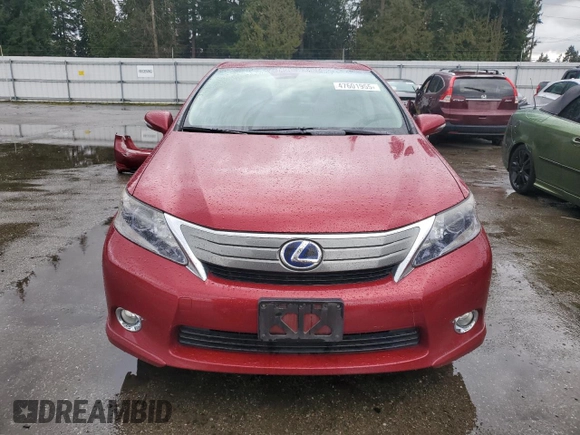 2010 Lexus HS 250h with VIN JTHBB1BA7A2015288, listed as a Copart auction lot 47601955 with 129,392 mi miles and Salvage Title. Bid and sale history available at DreamBid. Image 5.