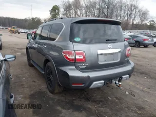2018 Nissan Armada Platinum with VIN JN8AY2NF2J9333369, listed as a IAAI auction lot 41491584 with 124,048 mi miles. Bid and sale history available at carsss.com. Image 3.