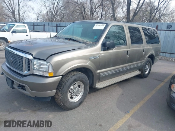 2002 Ford Excursion Limited z VIN 1FMNU42S42ED36879, wystawiony jako IAAI lot #41962773 z przebiegiem Nie podano mil oraz . Historia ofert i sprzedaży dostępna na DreamBid. Obrazek 2.