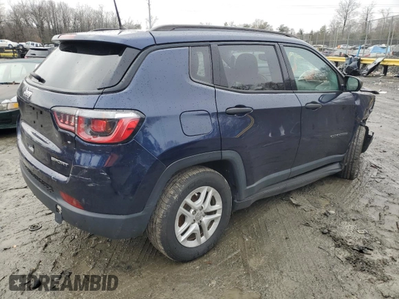 2018 Jeep Compass Sport with VIN 3C4NJCAB0JT233367, listed as a Copart auction lot 85420204 with 105,812 mi miles and Salvage Title. Bid and sale history available at carsss.com. Image 3.