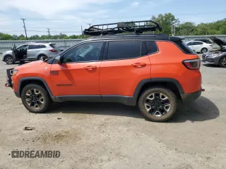 2018 Jeep Compass Trailhawk with VIN 3C4NJDDB3JT424282, listed as a Copart auction lot 52870765 with 95,208 mi miles and Salvage title. Bid and sale history available at DreamBid. Image 2.