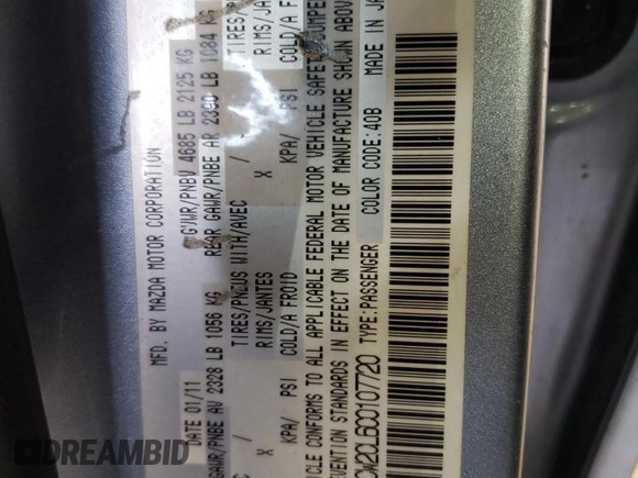 2012 Mazda 5 Touring z VIN JM1CW2CL6C0107720, wystawiony jako Copart lot #57313045 z przebiegiem 112 051 mil mil oraz Szkoda całkowita • Salvage title. Historia ofert i sprzedaży dostępna na DreamBid. Obrazek 13.