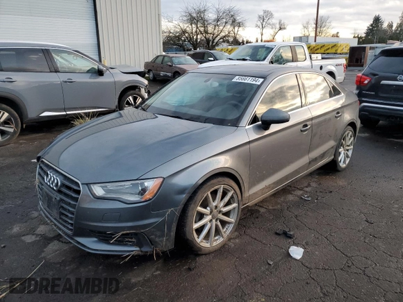 2015 Audi A3 2.0 TDI Premium Plus with VIN WAUCJGFF0F1078213, listed as a Copart auction lot 85661194 with 122,034 mi miles and Salvage Title. Bid and sale history available at carsss.com. Image 1.