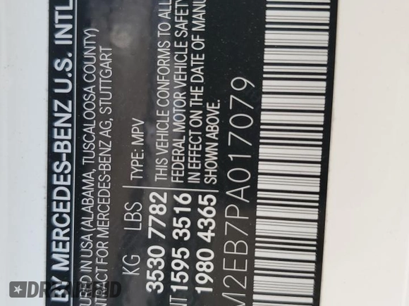 2023 Mercedes-Benz EQS with VIN 4JGDM2EB7PA017079, listed as a Copart auction lot 57424574 with 7,910 mi miles and Salvage Title. Bid and sale history available at carsss.com. Image 14.