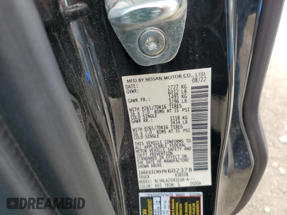 2023 Nissan Frontier S z VIN 1N6ED1CMXPN602378, wystawiony jako Copart lot #52612045 z przebiegiem 29 741 mil mil oraz Szkoda całkowita • Salvage title. Historia ofert i sprzedaży dostępna na DreamBid. Obrazek 12.