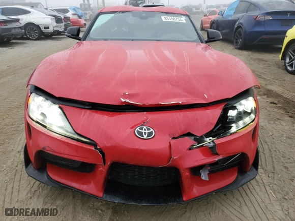 2023 Toyota GR Supra 3.0 with VIN WZ1DB0G08PW056651, listed as a Copart auction lot 85150754 with 31,194 mi miles and Salvage Title. Bid and sale history available at carsss.com. Image 5.