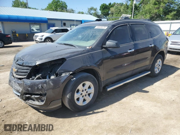 2017 Chevrolet Traverse LS with VIN 1GNKRFKD7HJ149777, listed as a Copart auction lot 56636575 with 122,963 mi miles and Salvage title. Bid and sale history available at DreamBid. Image 1.