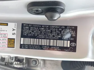 2016 Toyota Prius Two with VIN JTDKBRFUXG3023523, listed as a IAAI auction lot 41757143 with 124,144 mi miles. Bid and sale history available at carsss.com. Image 9.