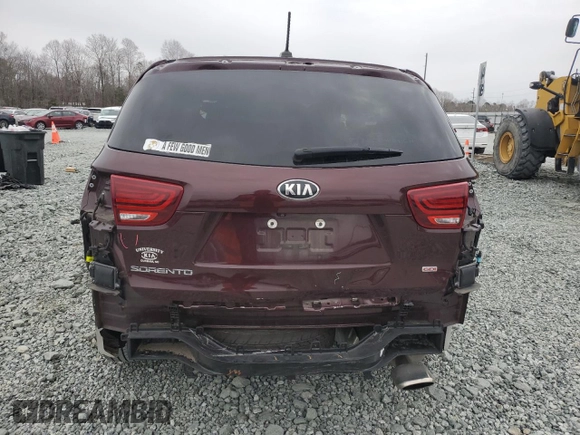 2019 Kia Sorento LX with VIN 5XYPG4A36KG444345, listed as a Copart auction lot 48313225 with 54,860 mi miles and Salvage Title. Bid and sale history available at carsss.com. Image 6.