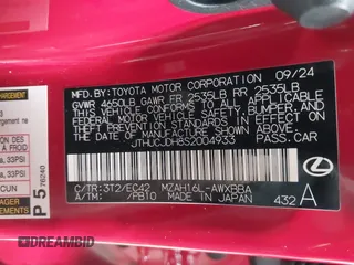 2025 Lexus UX 300h с VIN JTHUCJDH8S2004933, выставлен на аукционе IAAI как лот 41584822 с пробегом 722 миль миль и . История ставок и продаж доступна на DreamBid. Изображение 9.