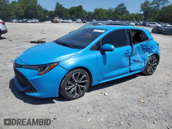 2019 Toyota Corolla Hatchback SE with VIN JTNK4RBE3K3035025, listed as a Copart auction lot 67957734 with 187,684 mi miles and Salvage Title. Bid and sale history available at carsss.com. Image 1.