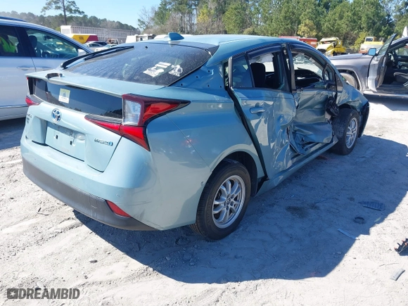 2020 Toyota Prius L Eco with VIN JTDKARFU8L3121625, listed as a IAAI auction lot 41700747 with 79,721 mi miles. Bid and sale history available at carsss.com. Image 4.