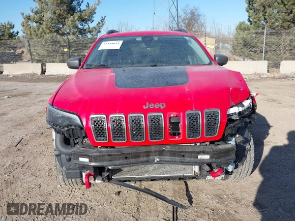 2019 Jeep Cherokee Trailhawk Elite with VIN 1C4PJMBX3KD217437, listed as a IAAI auction lot 41448614 with 85,889 mi miles. Bid and sale history available at carsss.com. Image 12.