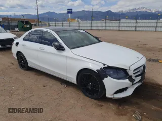 2015 Mercedes-Benz C-Class C 300 Luxury with VIN 55SWF4KB5FU016718, listed as a Copart auction lot 53585615 with 0 mi miles and Clean Title. Bid and sale history available at carsss.com. Image 4.