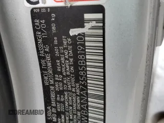 2005 BMW 5 Series 530i с VIN WBANA73585B819107, выставлен на аукционе Copart как лот 59610935 с пробегом 238 218 миль миль и Списание • Salvage title. История ставок и продаж доступна на DreamBid. Изображение 12.