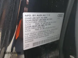 2019 Audi Q8 Premium z VIN WA1AVAF11KD016323, wystawiony jako Copart lot #50900455 z przebiegiem 85 415 mil mil oraz Tytuł czysty. Historia ofert i sprzedaży dostępna na DreamBid. Obrazek 13.