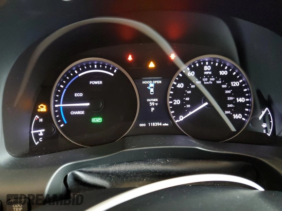 2013 Lexus ES 300h with VIN JTHBW1GG7D2033716, listed as a Copart auction lot 59345095 with 118,394 mi miles and Salvage title. Bid and sale history available at DreamBid. Image 9.