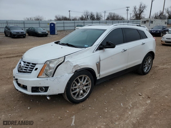 2014 Cadillac SRX Performance Collection with VIN 3GYFNCE32ES657408, listed as a Copart auction lot 46994195 with 117,258 mi miles and Salvage Title. Bid and sale history available at carsss.com. Image 1.
