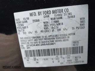 2008 Ford Edge Limited with VIN 2FMDK49C28BA92461, listed as a IAAI auction lot 41354612 with 177,555 mi miles. Bid and sale history available at carsss.com. Image 9.