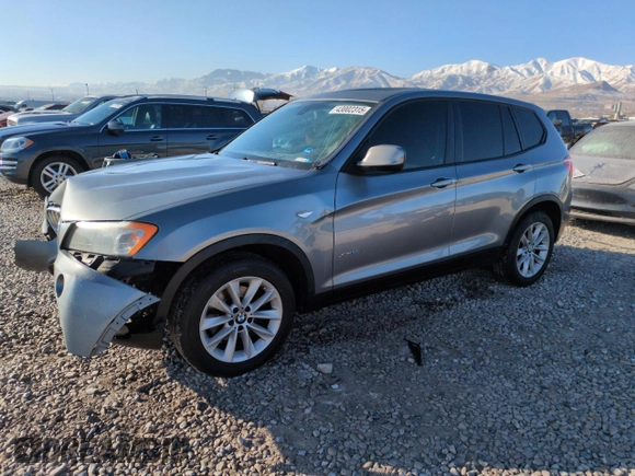 2013 BMW X3 xDrive28i with VIN 5UXWX9C55D0D08550, listed as a Copart auction lot 43002315 with 158,201 mi miles and Salvage Title. Bid and sale history available at carsss.com. Image 1.
