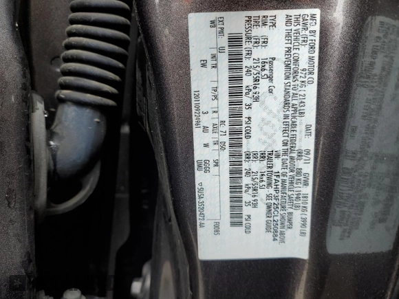 2012 Ford Focus SE with VIN 1FAHP3F25CL250884, listed as a Copart auction lot 50497615 with 170,783 mi miles and Salvage Title. Bid and sale history available at carsss.com. Image 12.