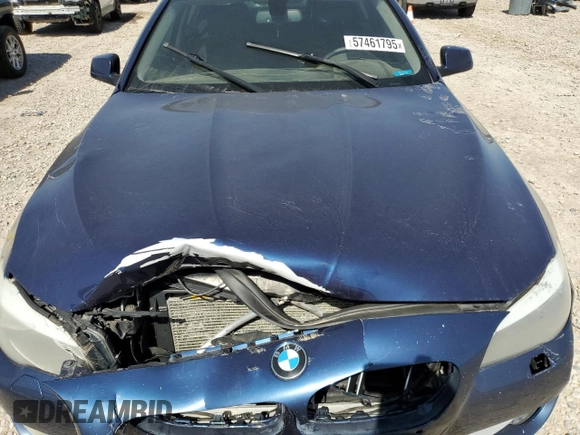 2013 BMW 5 Series 535i xDrive with VIN WBAFU7C52DDU76017, listed as a Copart auction lot 57461795 with 160,417 mi miles and Salvage title. Bid and sale history available at DreamBid. Image 11.