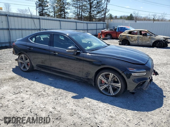 2024 Genesis G70 2.5T with VIN KMTG34SCXRU138219, listed as a Copart auction lot 53567155 with 13,323 mi miles and Salvage title. Bid and sale history available at DreamBid. Image 4.