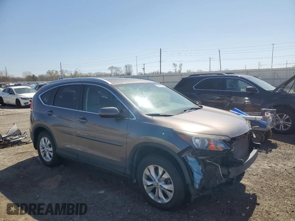 2013 Honda CR-V EX-L with VIN 5J6RM4H75DL052940, listed as a Copart auction lot 52181325 with 201,982 mi miles and Salvage Title. Bid and sale history available at carsss.com. Image 4.