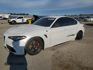 2019 Alfa Romeo Giulia Quadrifoglio with VIN ZARFAMEV1K7613635, listed as a Copart auction lot 43056855 with 34,890 mi miles and Salvage title. Bid and sale history available at DreamBid. Image 1.