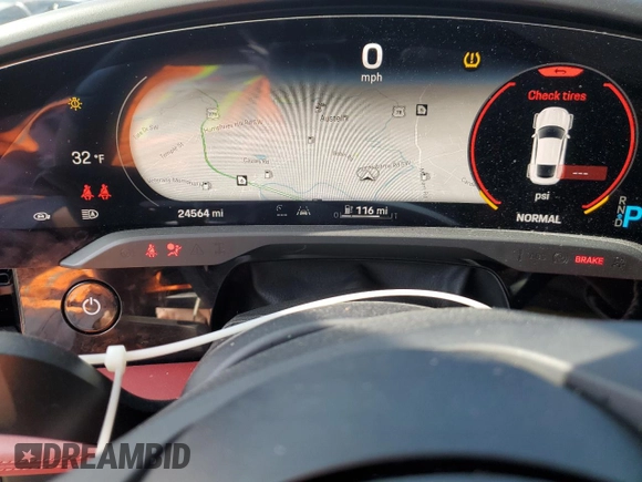 2022 Porsche Taycan 4S with VIN WP0AB2Y12NSA44345, listed as a Copart auction lot 45383275 with 24,564 mi miles and Salvage Title. Bid and sale history available at DreamBid. Image 9.