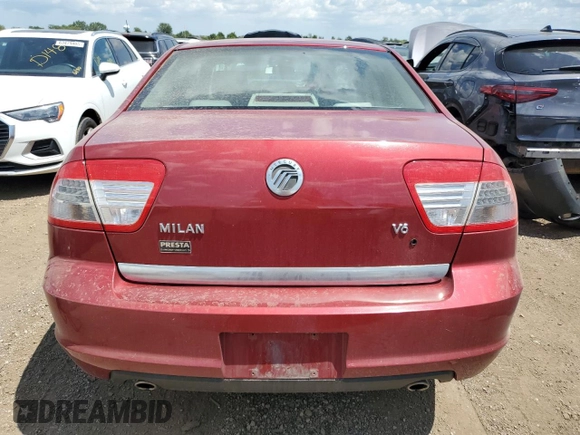 2006 Mercury Milan with VIN 3MEFM07156R603787, listed as a Copart auction lot 63317745 with 83,704 mi miles and Salvage title. Bid and sale history available at DreamBid. Image 6.