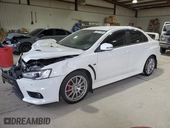 2015 Mitsubishi Lancer Evolution GSR with VIN JA32W8FV0FU016272, listed as a Copart auction lot 50517395 with 89,318 mi miles and Salvage Title. Bid and sale history available at carsss.com. Image 1.