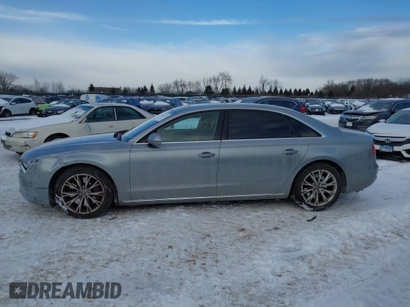 2012 Audi A8 with VIN WAURVAFD8CN017206, listed as a IAAI auction lot 41626707 with 138,922 mi miles and . Bid and sale history available at DreamBid. Image 14.