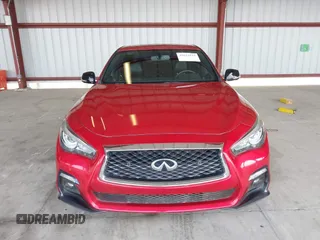2018 Infiniti Q50 Red Sport 400 with VIN JN1FV7AR6JM481502, listed as a IAAI auction lot 41622523 with 74,097 mi miles and . Bid and sale history available at DreamBid. Image 12.