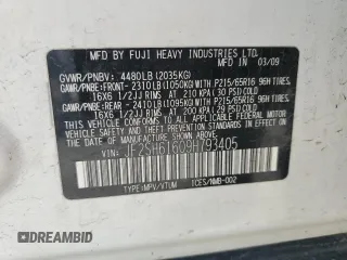2009 Subaru Forester X with VIN JF2SH61609H793405, listed as a Copart auction lot 60682025 with 152,435 mi miles and Salvage title. Bid and sale history available at DreamBid. Image 14.