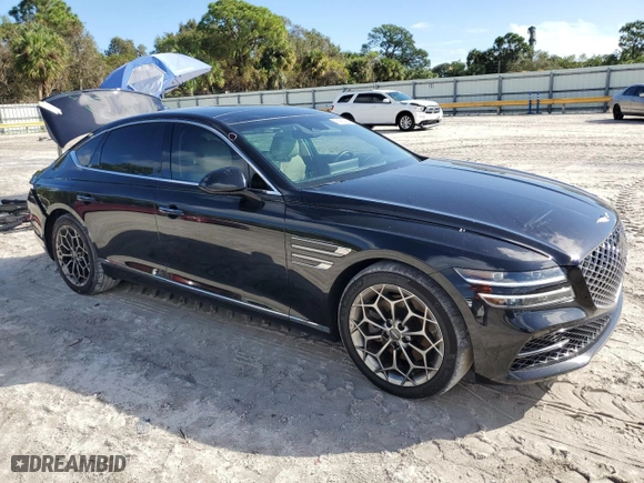 2021 Genesis G80 2.5T with VIN KMTGB4SC5MU046866, listed as a Copart auction lot 76997434 with 68,111 mi miles and Salvage Title. Bid and sale history available at carsss.com. Image 4.