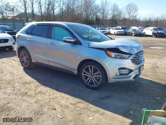 2019 Ford Edge Titanium with VIN 2FMPK3K98KBC68569, listed as a IAAI auction lot 41209347 with 75,519 mi miles. Bid and sale history available at carsss.com. Image 1.