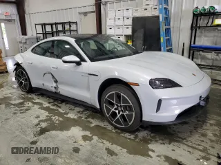 2025 Porsche Taycan with VIN WP0AA2Y12SSA08315, listed as a Copart auction lot 56624715 with 6,910 mi miles and Salvage title. Bid and sale history available at DreamBid. Image 4.