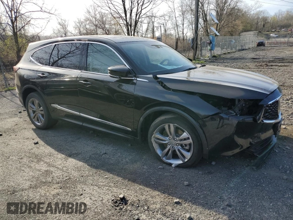 2022 Acura MDX w/Technology Package with VIN 5J8YE1H49NL037704, listed as a Copart auction lot 53861965 with 23,331 mi miles and Salvage Title. Bid and sale history available at carsss.com. Image 4.