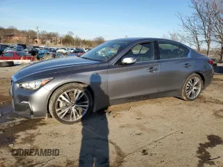 2022 Infiniti Q50 Sensory with VIN JN1EV7CR7NM341389, listed as a Copart auction lot 87643085 with 49,709 mi miles and Salvage title. Bid and sale history available at DreamBid. Image 1.