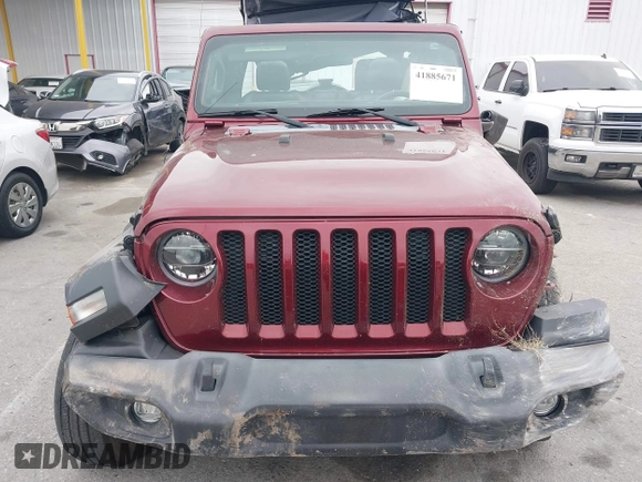 2021 Jeep Wrangler Unlimited Willys with VIN 1C4HJXDN5MW840857, listed as a IAAI auction lot 41885671 with 19,709 mi miles and . Bid and sale history available at DreamBid. Image 12.