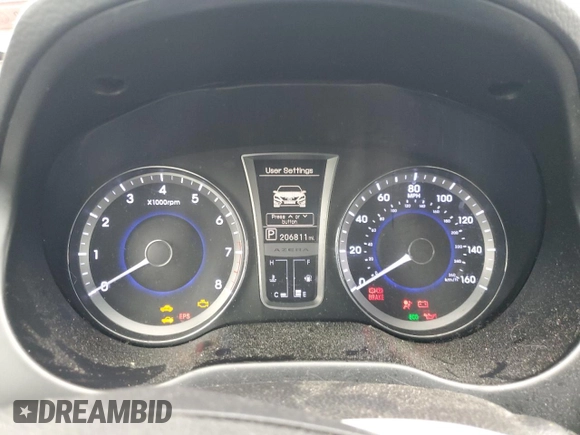 2013 Hyundai Azera with VIN KMHFG4JG2DA224164, listed as a Copart auction lot 58184245 with 206,811 mi miles and Clean title. Bid and sale history available at DreamBid. Image 9.