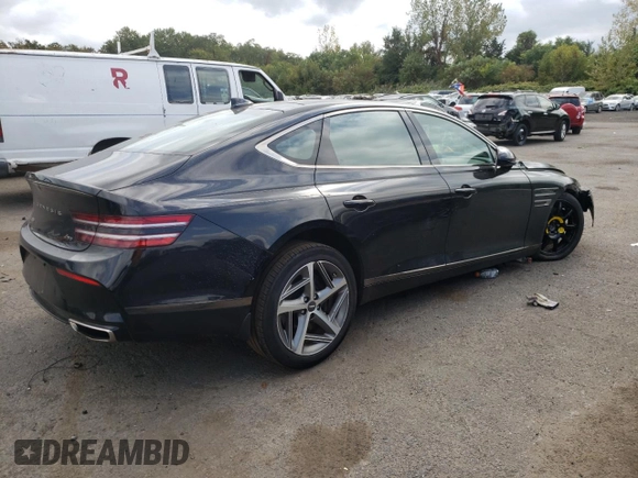 2023 Genesis G80 2.5T with VIN KMTGA4SC5PU152905, listed as a Copart auction lot 72038584 with 12,485 mi miles and Salvage Title. Bid and sale history available at carsss.com. Image 3.