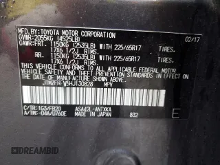 2017 Toyota RAV4 LE z VIN JTMZFREV5HJ130828, wystawiony jako Copart lot #58400825 z przebiegiem 99 116 mil mil oraz Szkoda całkowita • Salvage title. Historia ofert i sprzedaży dostępna na DreamBid. Obrazek 13.
