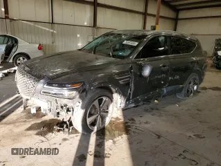 2021 Genesis GV80 Advanced Plus with VIN KMUHCESC9MU034710, listed as a Copart auction lot 78587634 with 81,091 mi miles and Salvage Title. Bid and sale history available at DreamBid. Image 1.
