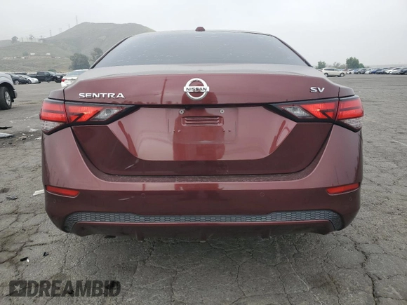 2020 Nissan Sentra SV with VIN 3N1AB8CVXLY243669, listed as a Copart auction lot 53993885 with 76,084 mi miles and Salvage Title. Bid and sale history available at DreamBid. Image 6.